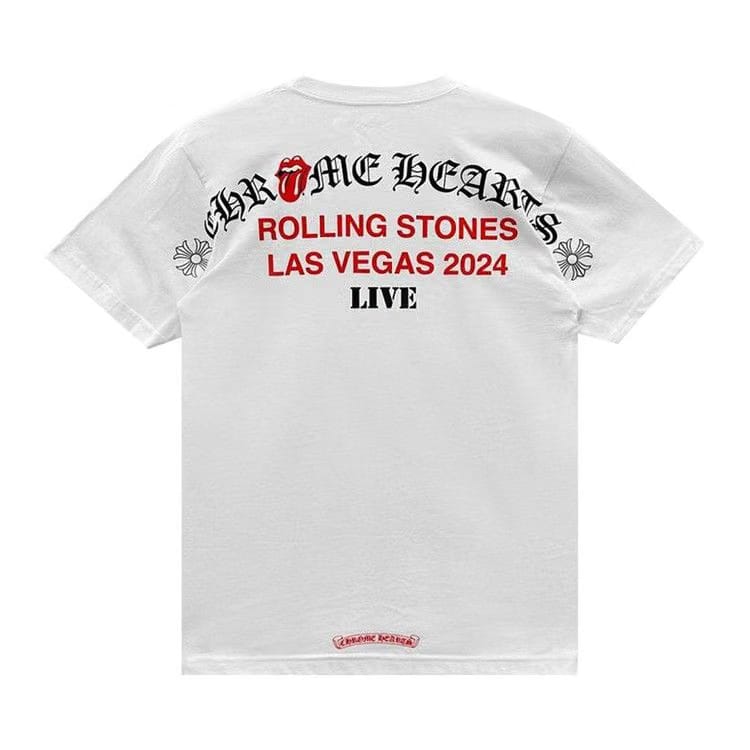 Chrome Hearts Las Vegas Exclusive Rolling Stones Pocket T-Shirt White