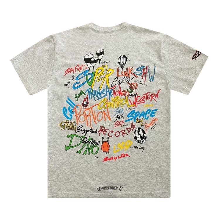 Chrome Hearts x Matty Boy PPO Brain Shorts-Sleeve T-Shirt Ash Grey