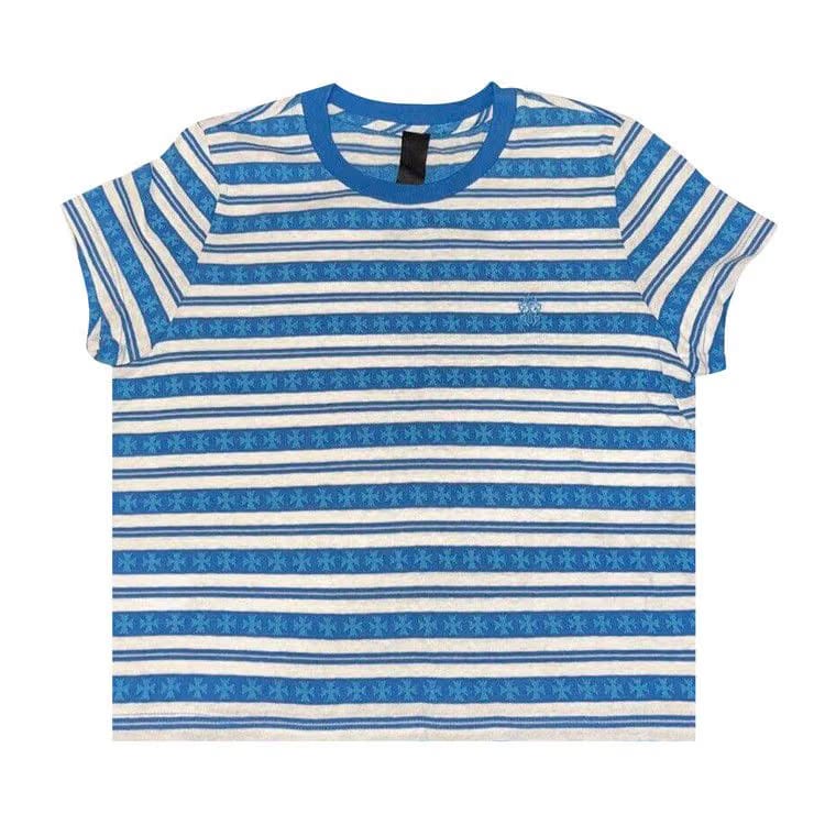 Chrome Hearts Stripe Logo T-Shirt Blue