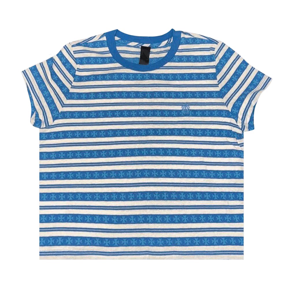 Chrome Hearts Stripe Logo T-Shirt Blue