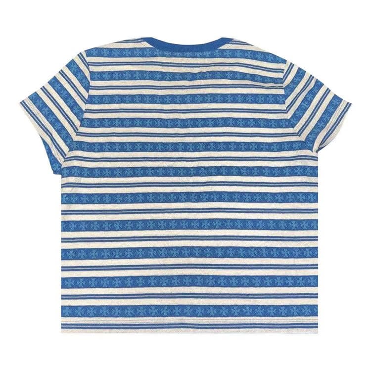 Chrome Hearts Stripe Logo T-Shirt Blue