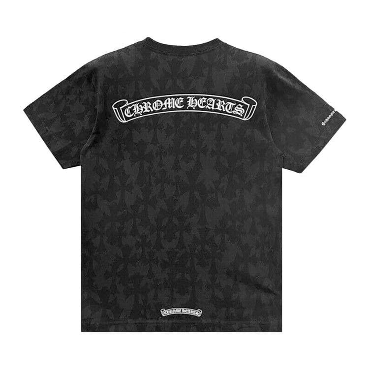 Chrome Hearts Cross Logo Monogram Scroll Logo T-Shirt Black