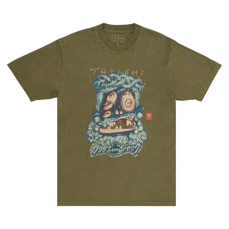 Cactus Jack by Travis Scott x Takashi Murakami Melted Utopia Dream Zodiac T-Shirt Olive
