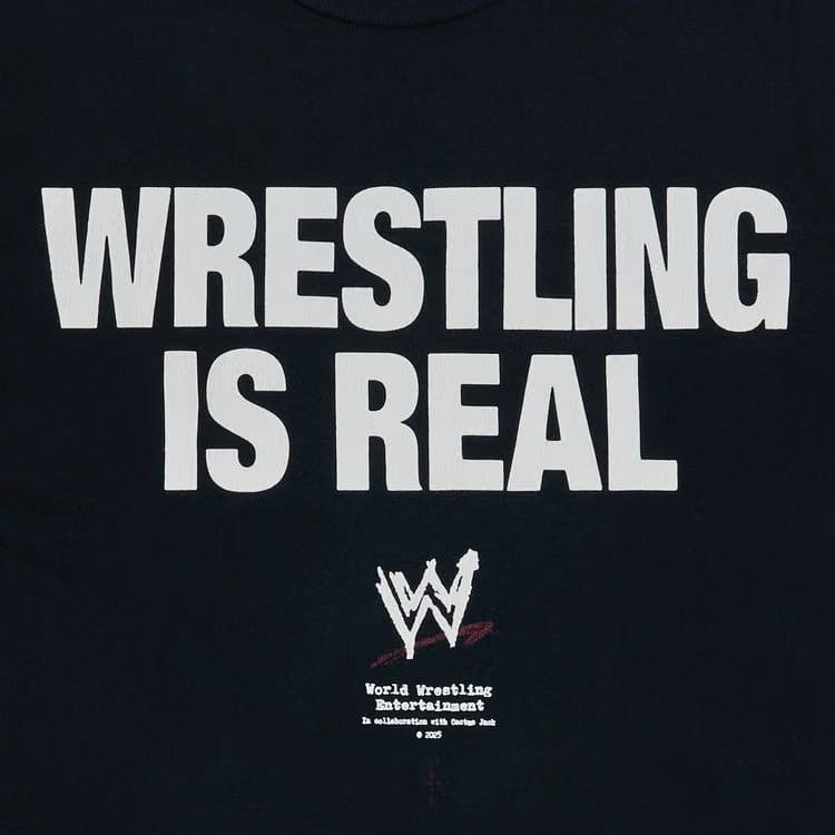 Cactus Jack by Travis Scott Wrestling is Real Real T-Shirt Black