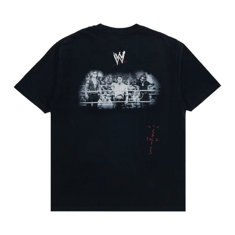 Cactus Jack by Travis Scott Wrestling is Real Real T-Shirt Black