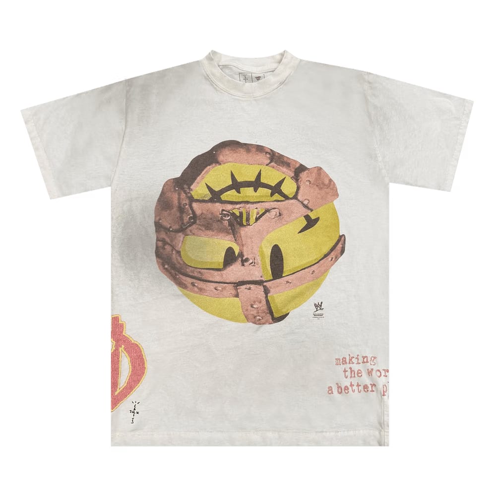 Cactus Jack by Travis Scott x WWE Mankind T-Shirt White