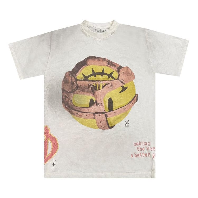 Cactus Jack by Travis Scott x WWE Mankind T-Shirt White