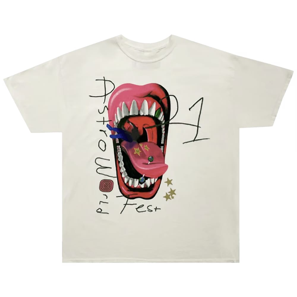 Cactus Jack by Travis Scott Mouth T-Shirt White