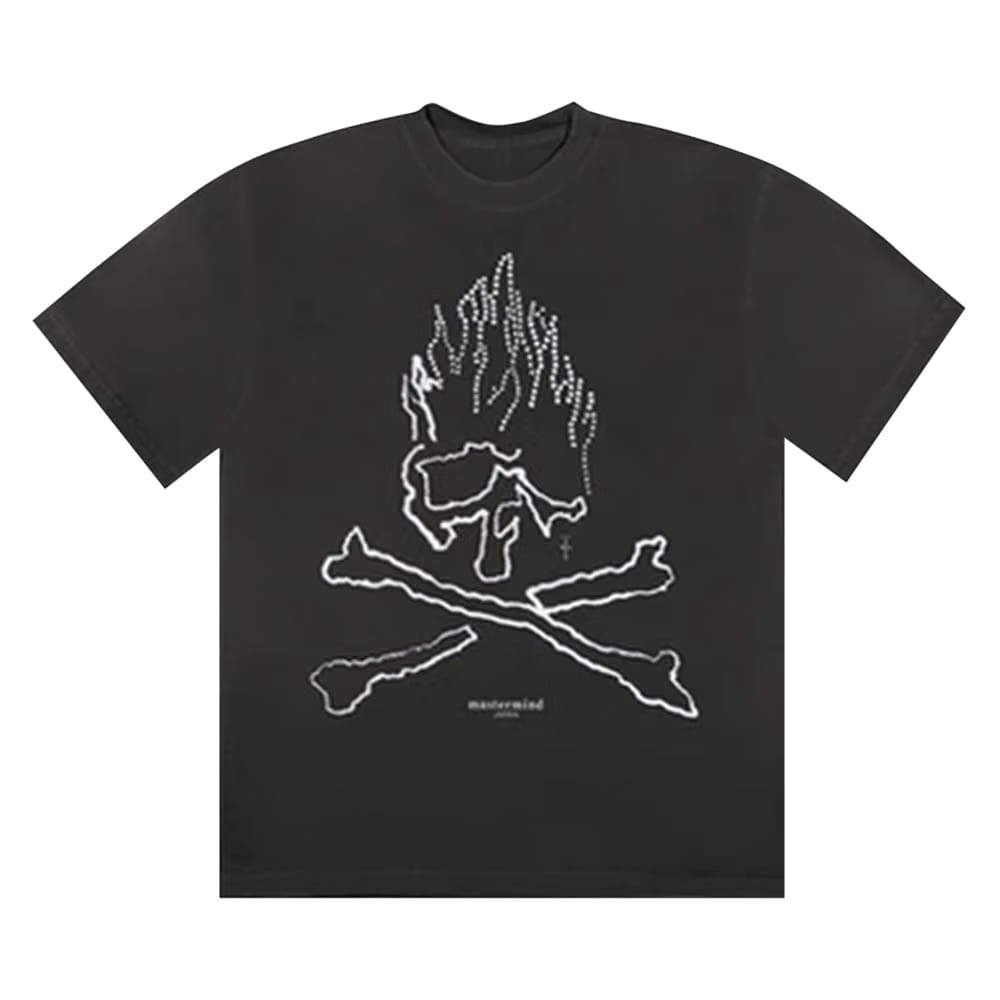 Cactus Jack by Travis Scott x Mastermind Skull Rhinestone T-Shirt Black
