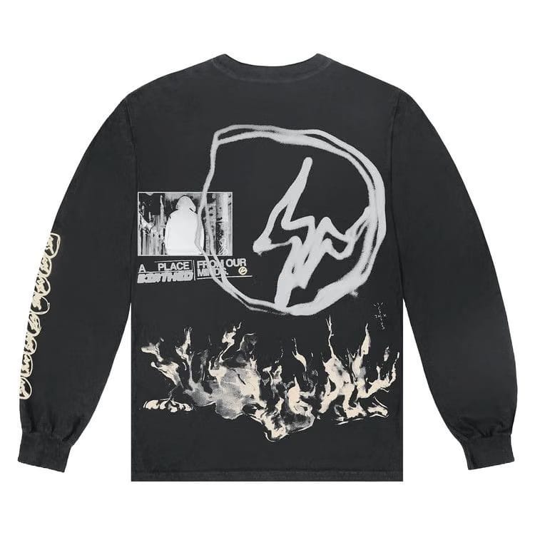 Cactus Jack by Travis Scott For Fragment Logo Long-Sleeve Black