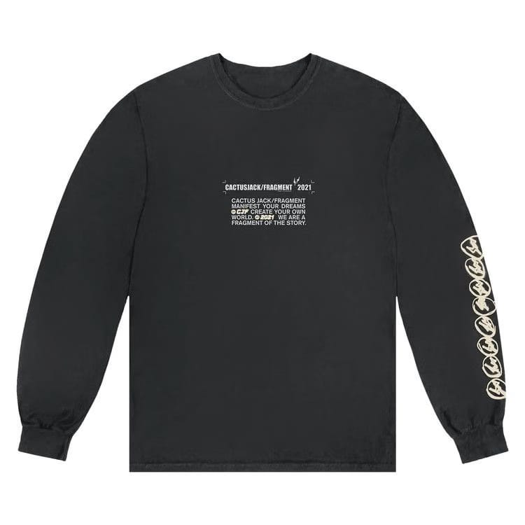 Cactus Jack by Travis Scott For Fragment Logo Long-Sleeve Black