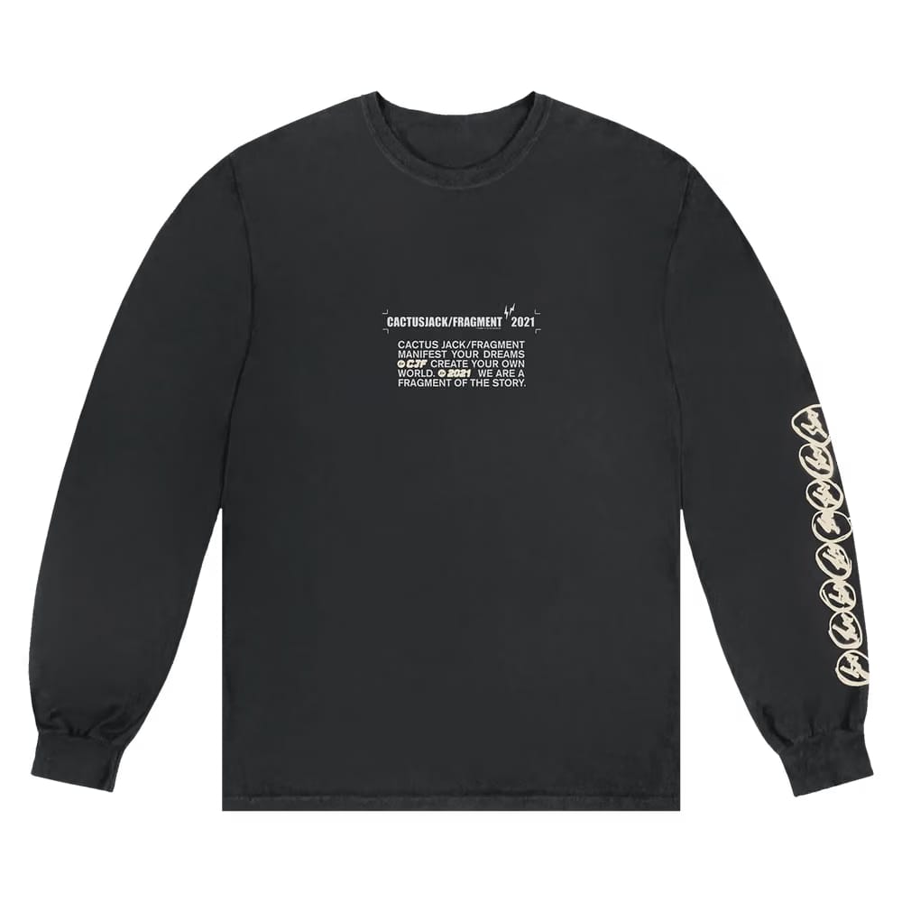 Cactus Jack by Travis Scott For Fragment Logo Long-Sleeve Black