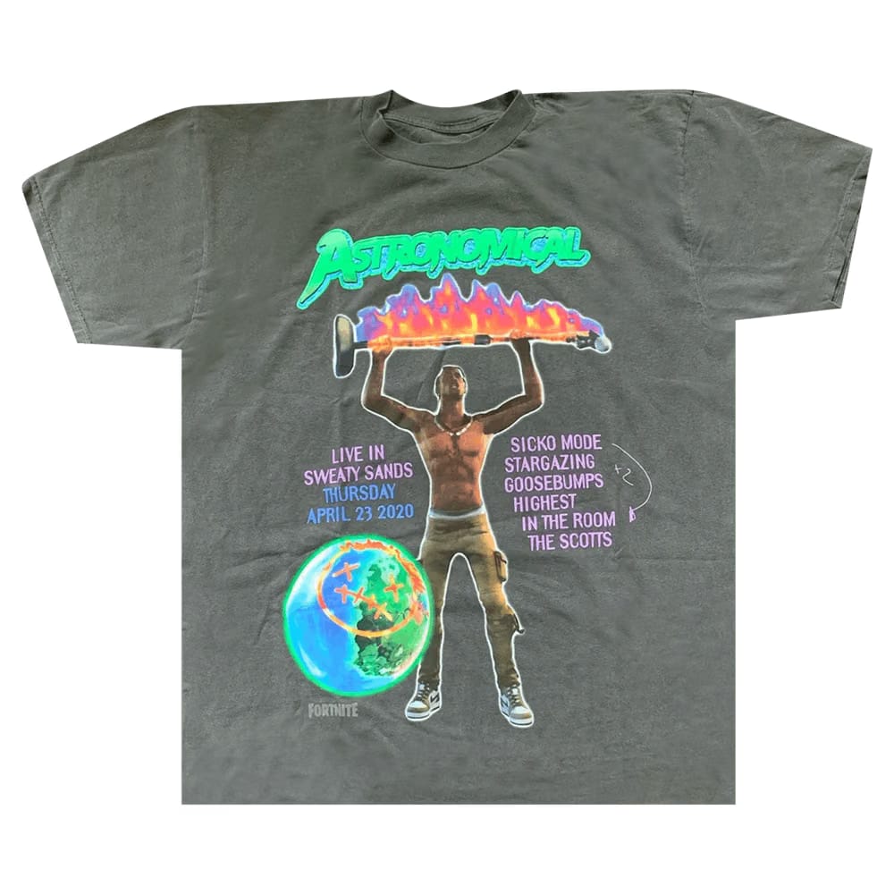 Cactus Jack by Travis Scott Back Bling T-Shirt Graphite