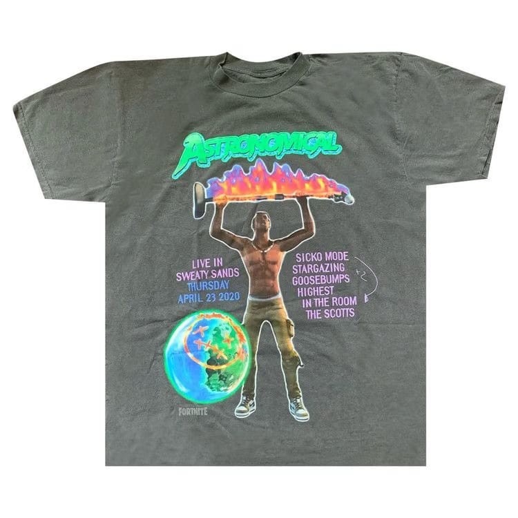 Cactus Jack by Travis Scott Back Bling T-Shirt Graphite