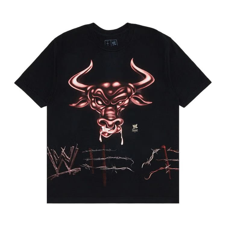Cactus Jack by Travis Scott x WWE Know Your Role T-Shirt The Rock Black