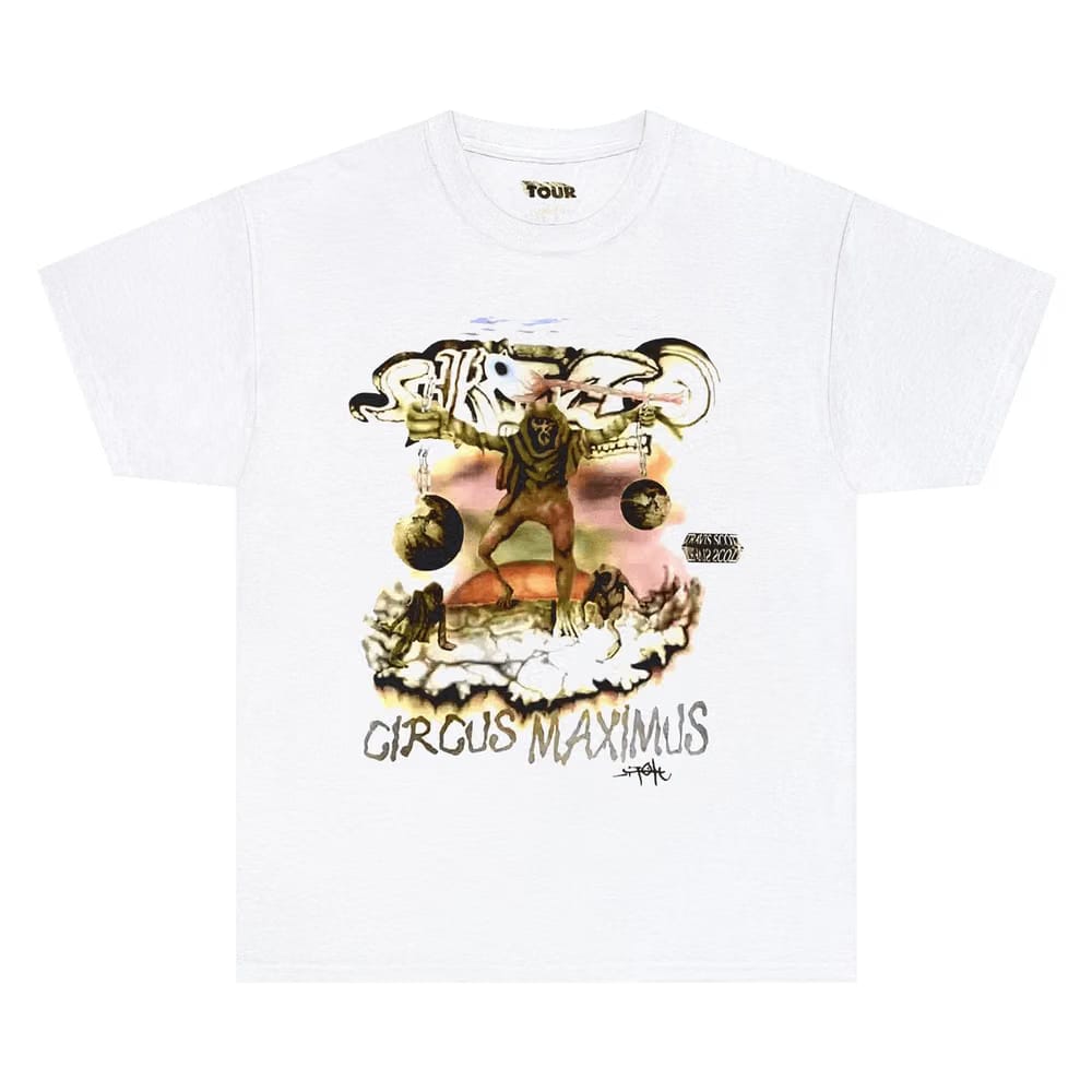 Cactus Jack by Travis Scott Utopia Tour Skitzo Circus Maximus T-Shirt White