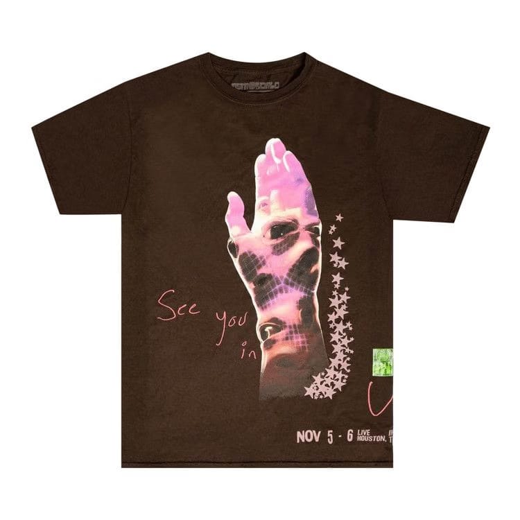 Cactus Jack by Travis Scott All Seeing Hands T-Shirt Brown