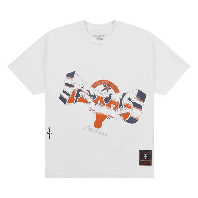 Cactus Jack by Travis Scott x Mitchell & Ness University Of Texas Handdrawn T-Shirt White