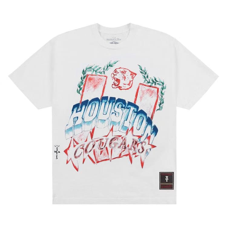 Cactus Jack by Travis Scott x Mitchell & Ness University Of Houston Handdrawn T-Shirt White