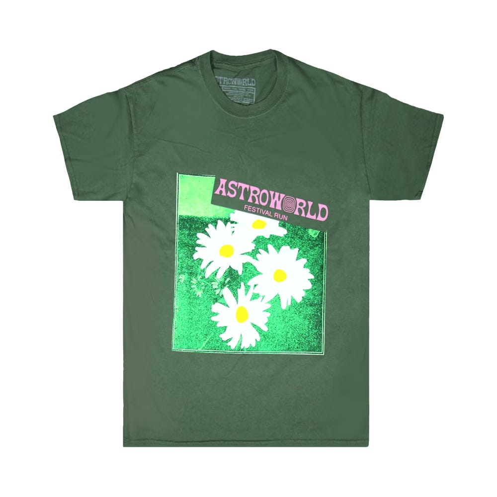 Cactus Jack by Travis Scott Astroworld Festival Run Flower T-Shirt Green