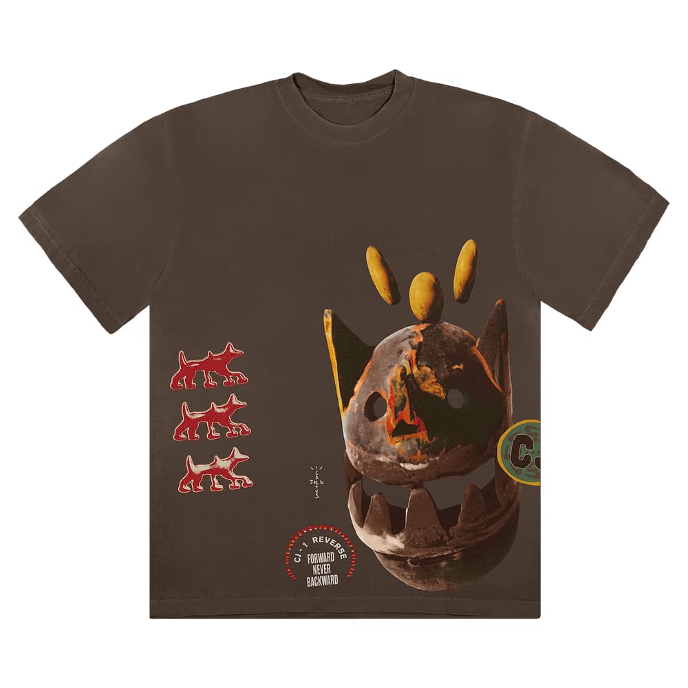 Cactus Jack by Travis Scott Never Backward T-Shirt Brown