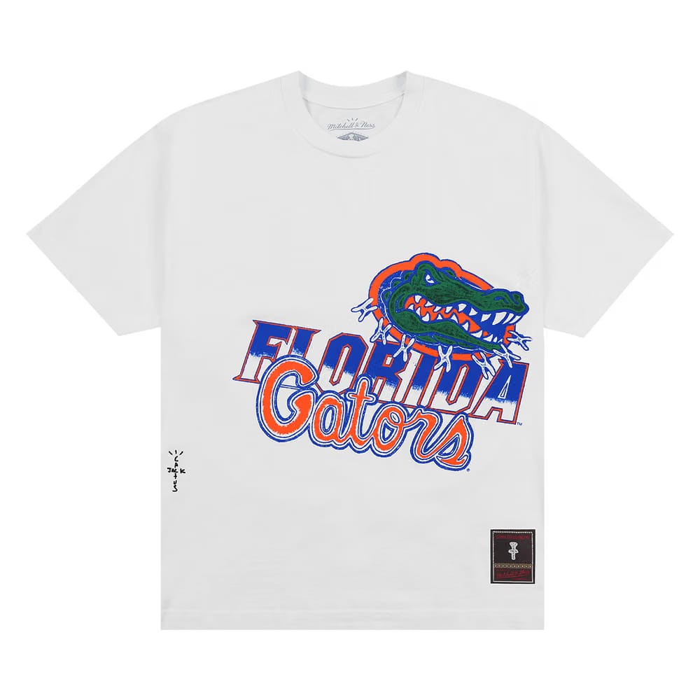 Cactus Jack by Travis Scott x Mitchell & Ness University Of Florida Handdrawn T-Shirt White