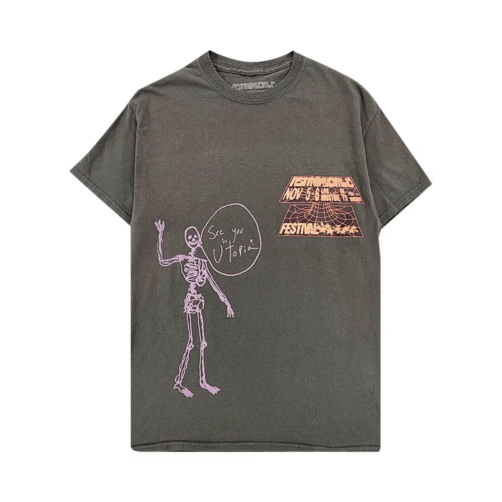 Cactus Jack by Travis Scott Open Your Eyes T-Shirt III Grey