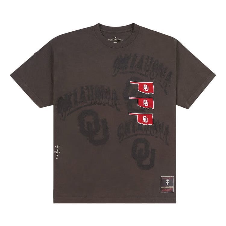 Cactus Jack by Travis Scott x Mitchell & Ness University Of Oklahoma Seal T-Shirt Brown