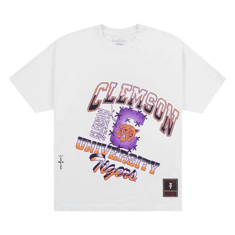 Cactus Jack by Travis Scott x Mitchell & Ness Clemson University Handdrawn T-Shirt White