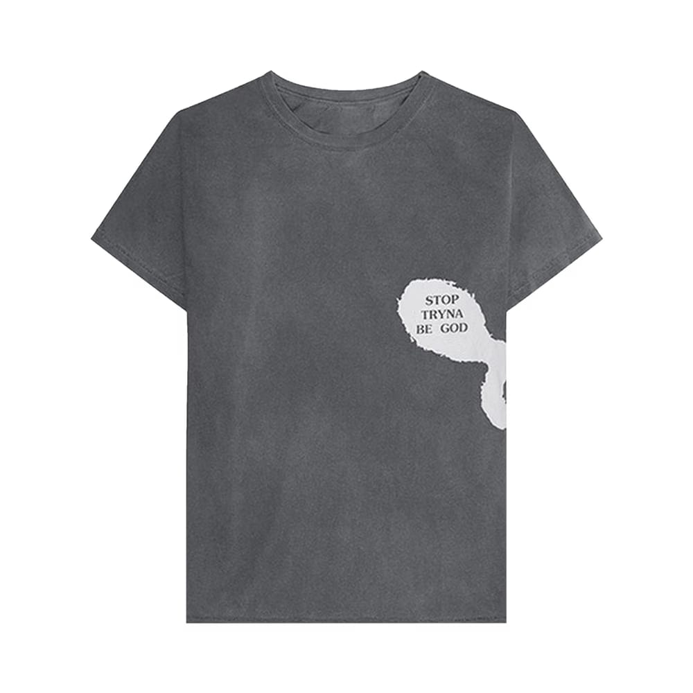Cactus Jack by Travis Scott Astroworld Stop Tryna Be God Reversible T-Shirt Grey