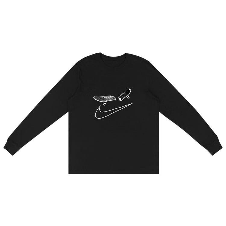 Cactus Jack by Travis Scott For Nike SB Smile Long-Sleeve T-Shirt I Black