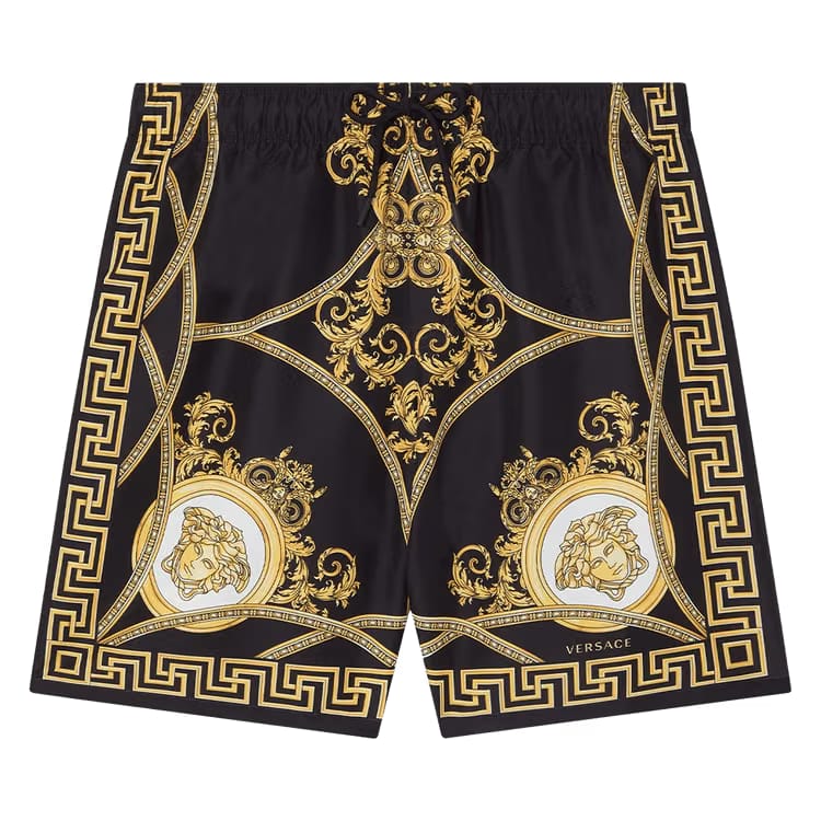 Versace Cup Print Swim Shorts Black/Gold