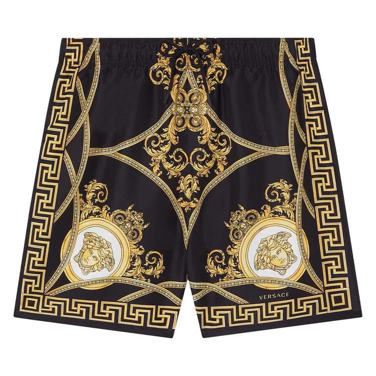 Versace Cup Print Swim Shorts Black/Gold
