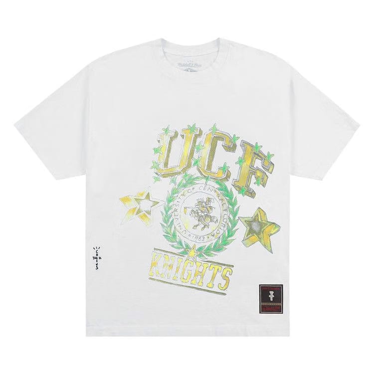Cactus Jack by Travis Scott x Mitchell & Ness University Of Central Florida Handdrawn T-Shirt White
