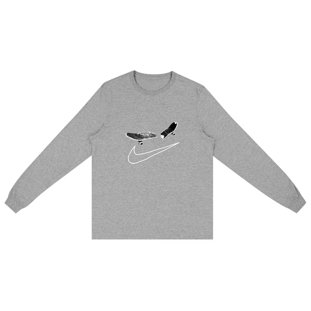 Cactus Jack by Travis Scott For Nike SB Smile Long-Sleeve T-Shirt II Heather Grey
