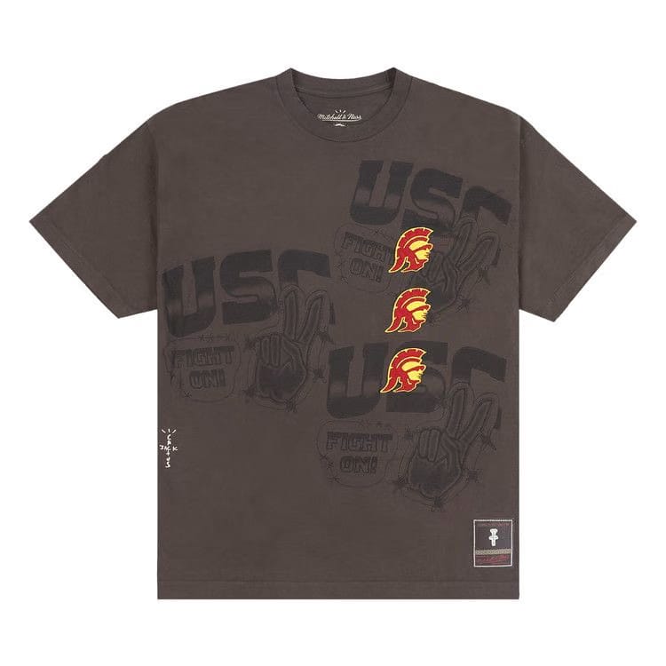 Cactus Jack by Travis Scott x Mitchell & Ness University Of Southern California Seal T-Shirt Brown