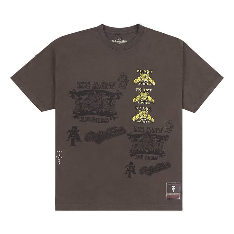 Cactus Jack by Travis Scott x Mitchell & Ness North Carolina A&T University Seal T-Shirt Brown