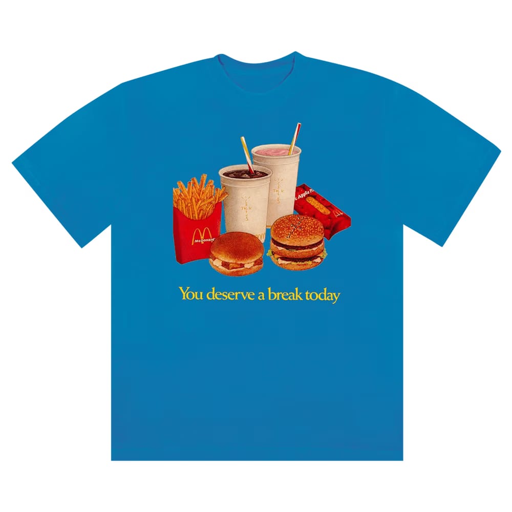 Cactus Jack by Travis Scott x McDonald's Deserve A Break T-Shirt III Blue