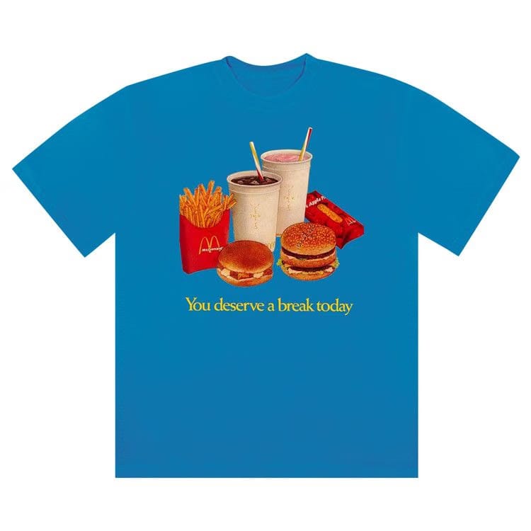 Cactus Jack by Travis Scott x McDonald's Deserve A Break T-Shirt III Blue