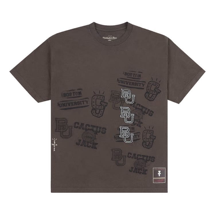 Cactus Jack by Travis Scott x Mitchell & Ness Boston University Seal T-Shirt Brown
