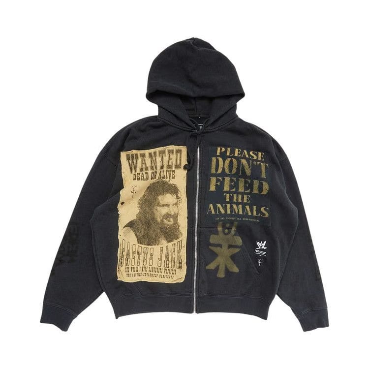 Cactus Jack by Travis Scott x WWE Double Cactus Jack Full-Zip Hoodie Mick Foley Black