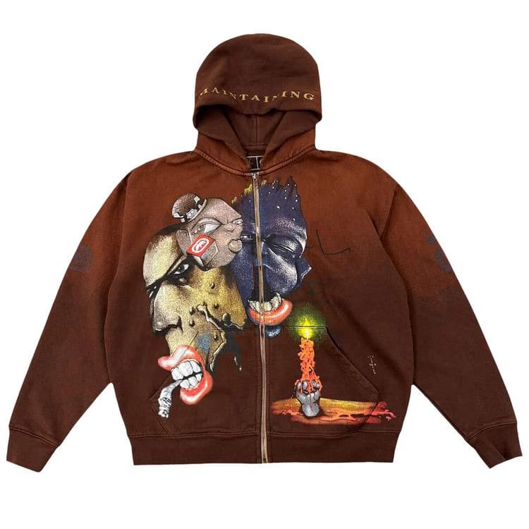 Cactus Jack by Travis Scott x Ecko Maintaining Zip Hoodie Brown