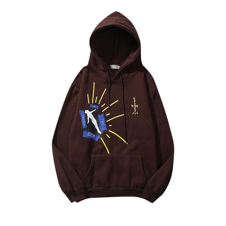 Cactus Jack by Travis Scott Highest In The Room Not For Decoding Hoodie Brown