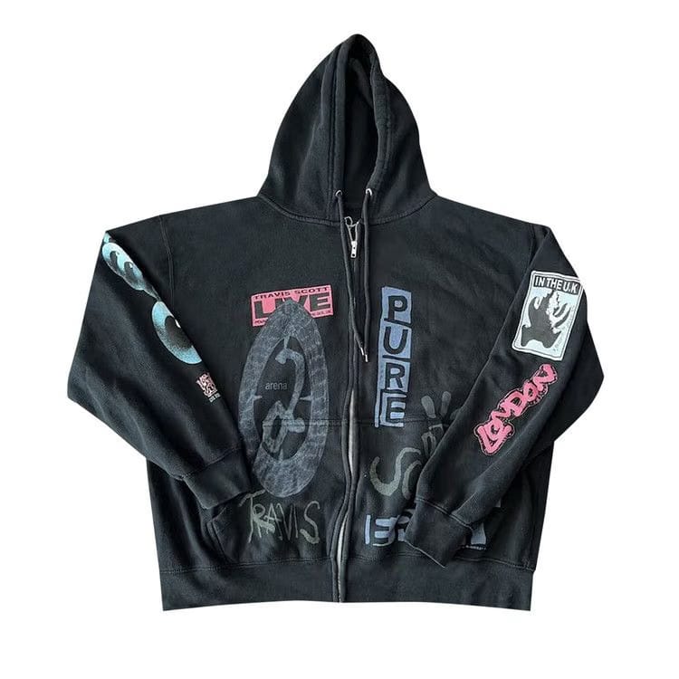 Cactus Jack by Travis Scott O2 Live Full Zip Hoodie Black