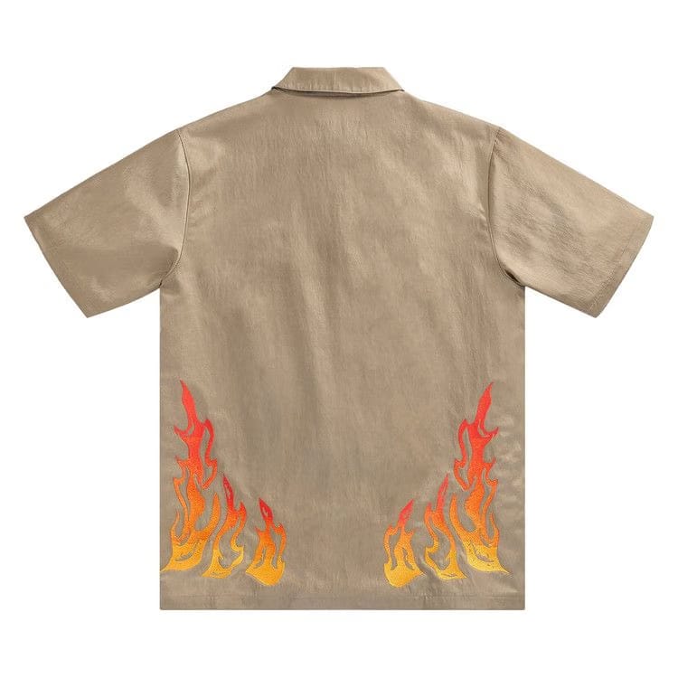 Cactus Jack by Travis Scott x Jordan Button Down Shirt Khaki/University Red