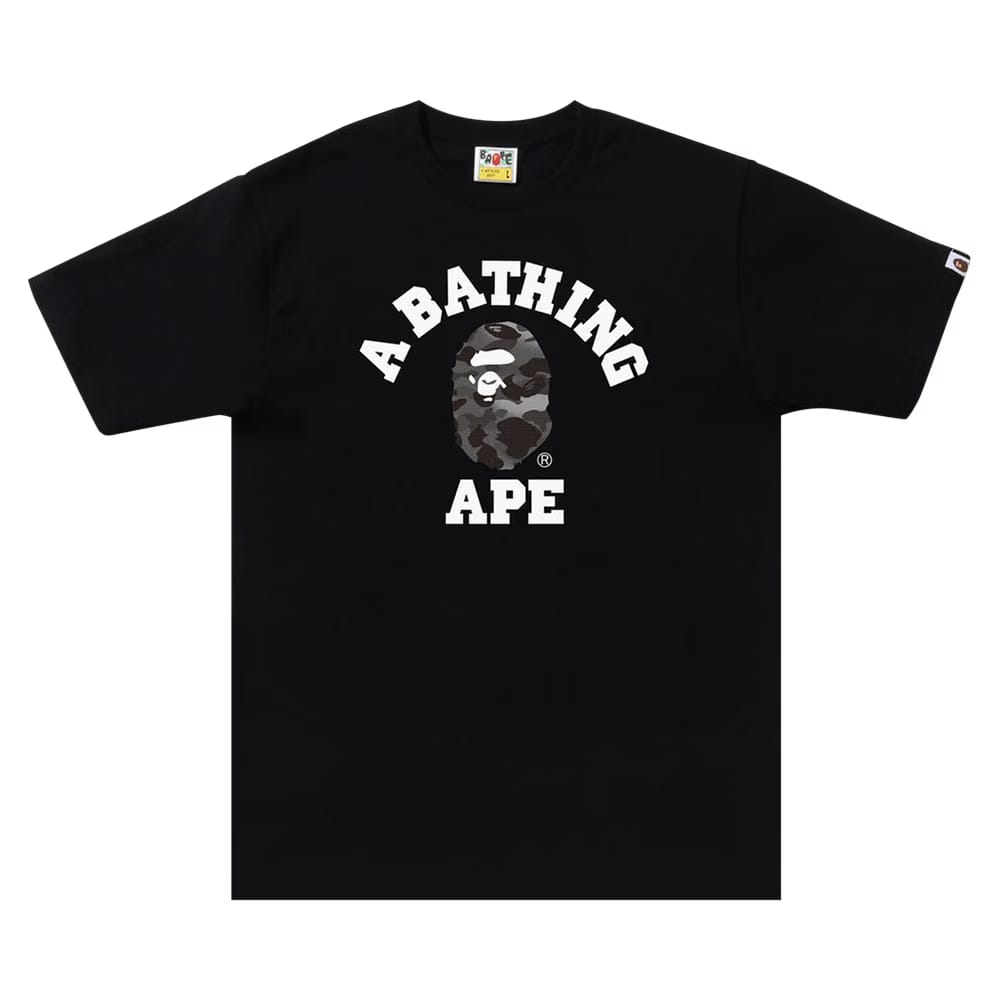BAPE Grid Camo College T-Shirt Black