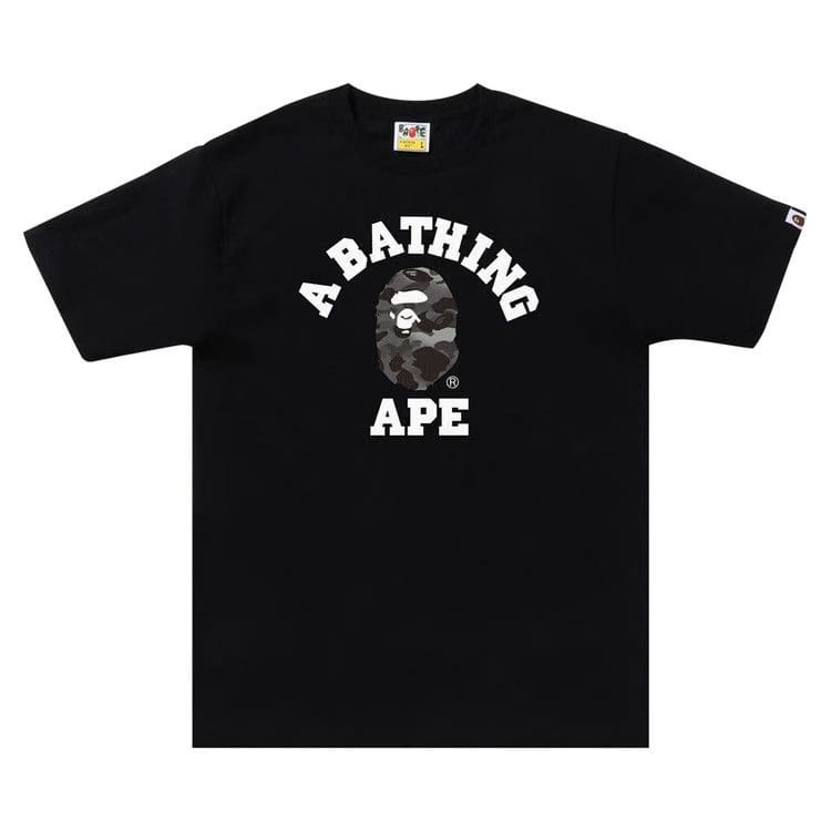 BAPE Grid Camo College T-Shirt Black