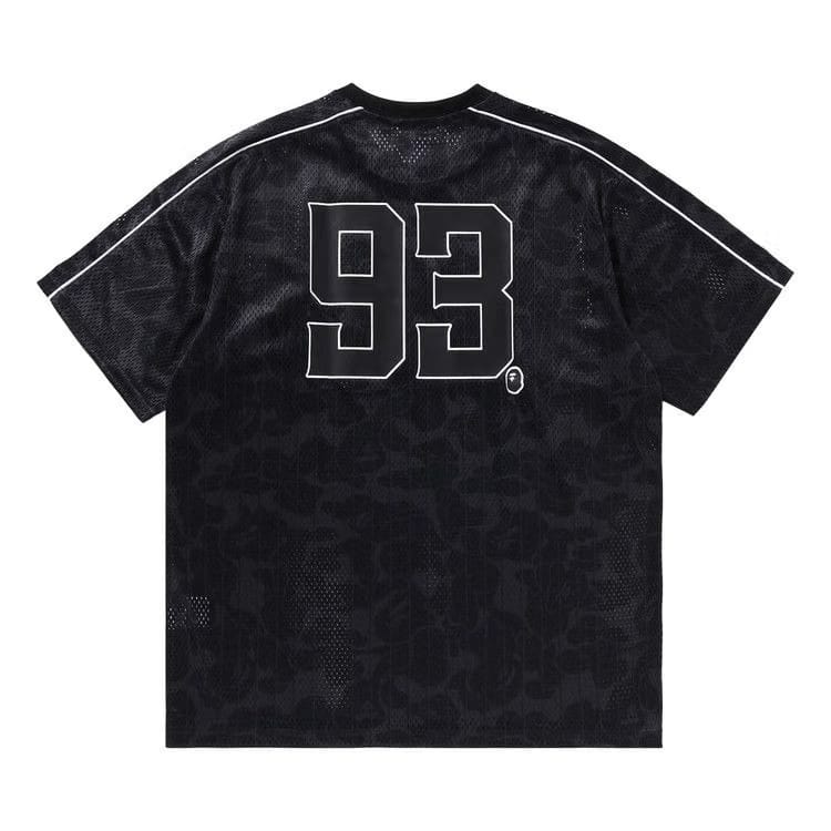 BAPE Camo Stripe Baseball Logo Relaxed Fit T-Shirt Black