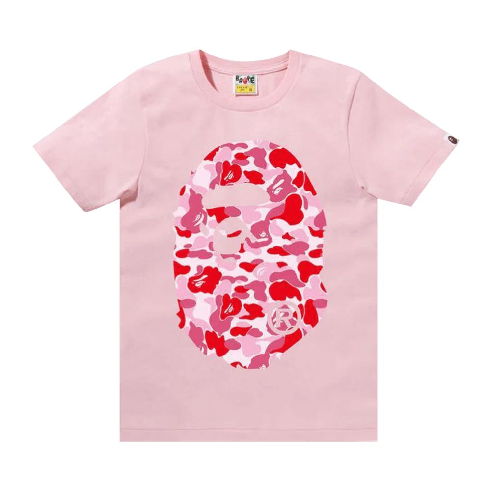 BAPE ABC Camo Big Ape Head T-Shirt Pink