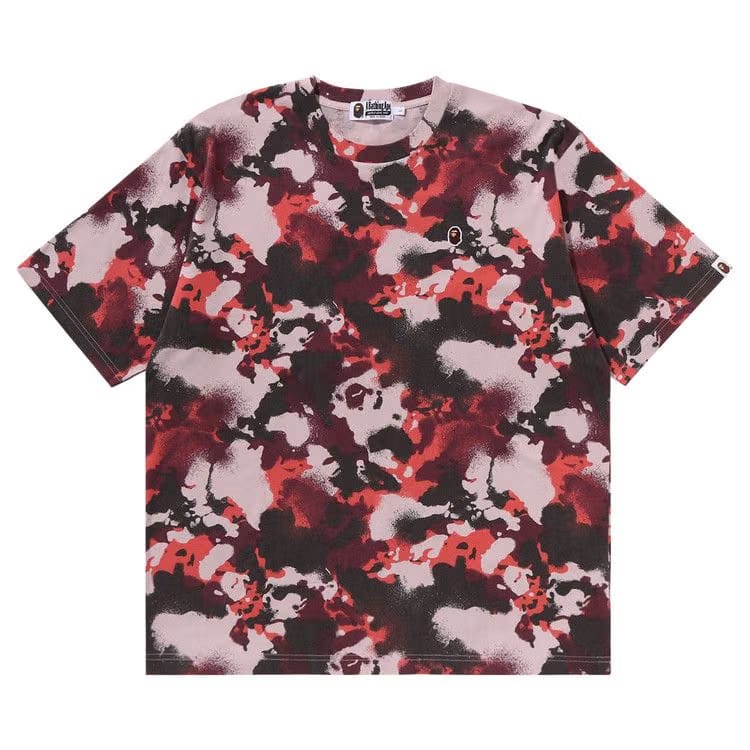 BAPE Map Camo Ape Head One Point Relaxed Fit T-Shirt Red